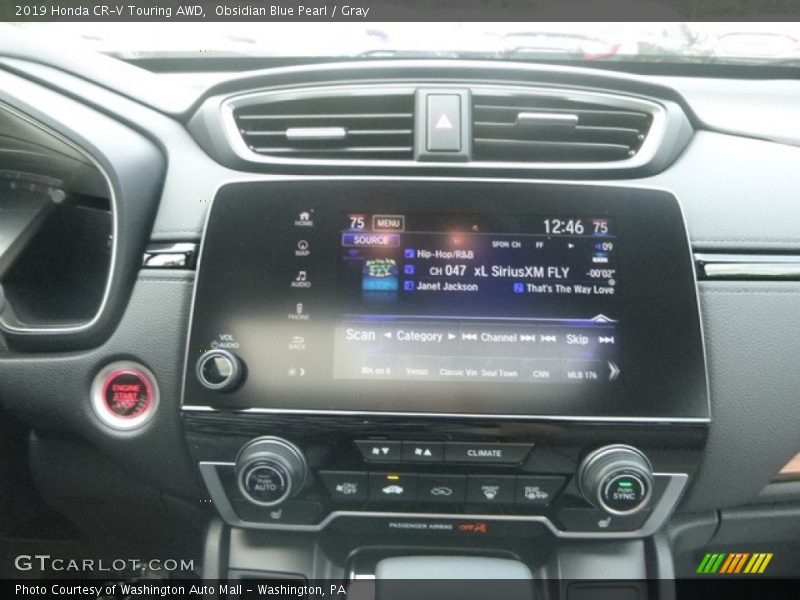 Obsidian Blue Pearl / Gray 2019 Honda CR-V Touring AWD