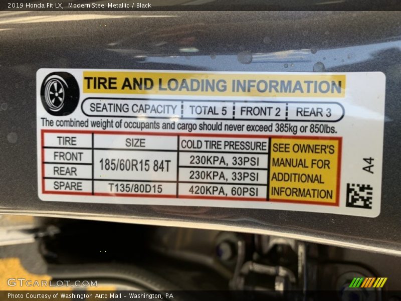 Modern Steel Metallic / Black 2019 Honda Fit LX