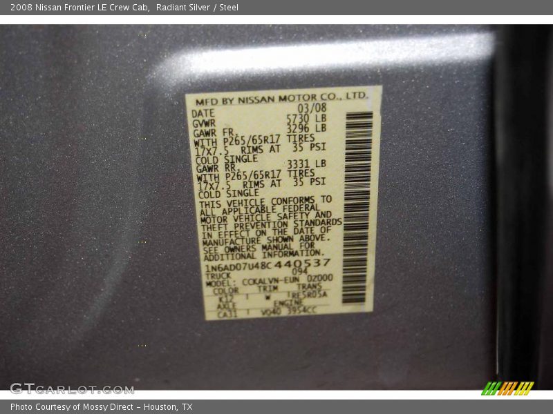 Radiant Silver / Steel 2008 Nissan Frontier LE Crew Cab