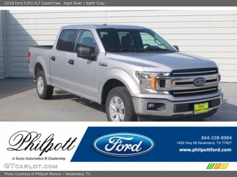 Ingot Silver / Earth Gray 2018 Ford F150 XLT SuperCrew