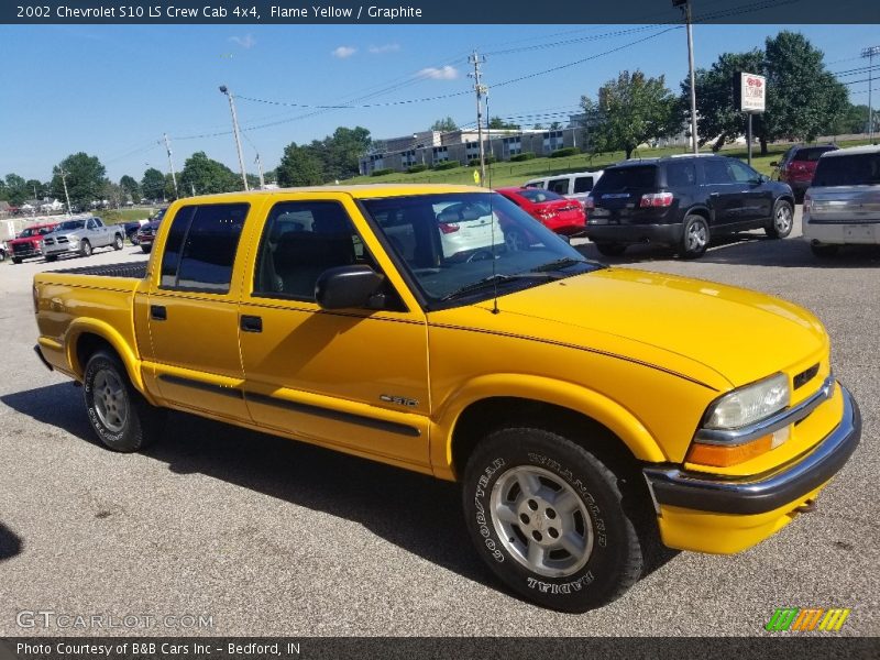 Flame Yellow / Graphite 2002 Chevrolet S10 LS Crew Cab 4x4
