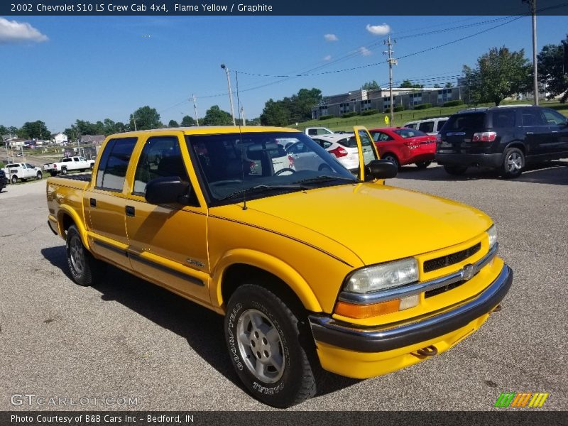Flame Yellow / Graphite 2002 Chevrolet S10 LS Crew Cab 4x4