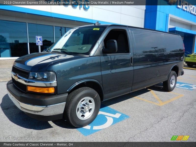 Shadow Gray Metallic / Medium Pewter 2019 Chevrolet Express 3500 Cargo Extended WT