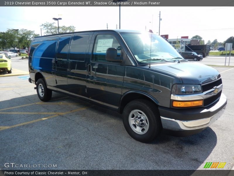 Shadow Gray Metallic / Medium Pewter 2019 Chevrolet Express 3500 Cargo Extended WT
