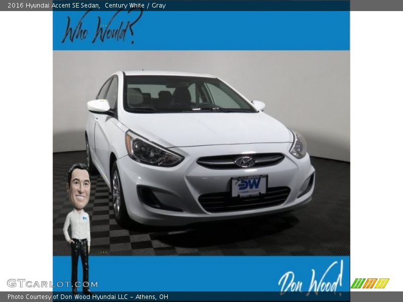 Century White / Gray 2016 Hyundai Accent SE Sedan