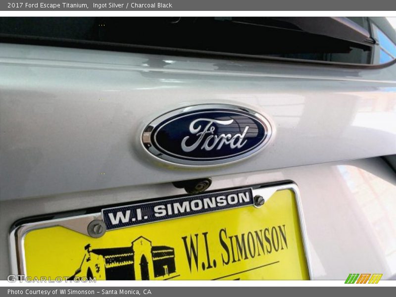 Ingot Silver / Charcoal Black 2017 Ford Escape Titanium