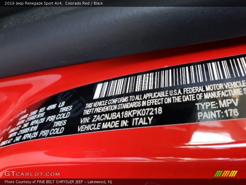 Colorado Red / Black 2019 Jeep Renegade Sport 4x4