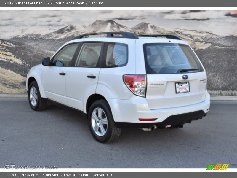Satin White Pearl / Platinum 2012 Subaru Forester 2.5 X