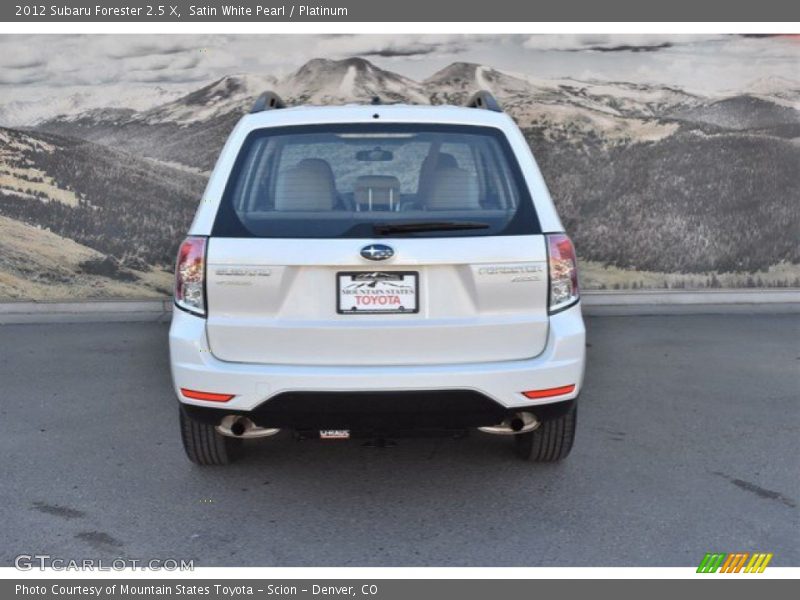 Satin White Pearl / Platinum 2012 Subaru Forester 2.5 X