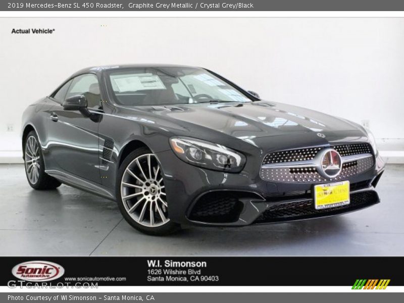 Graphite Grey Metallic / Crystal Grey/Black 2019 Mercedes-Benz SL 450 Roadster