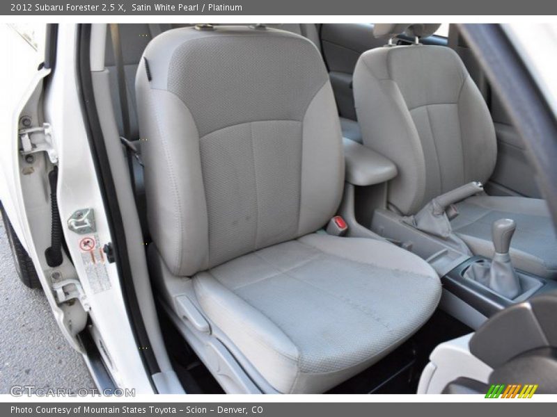 Satin White Pearl / Platinum 2012 Subaru Forester 2.5 X