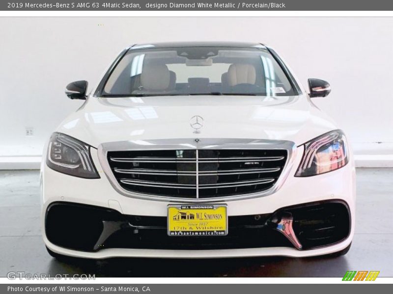 designo Diamond White Metallic / Porcelain/Black 2019 Mercedes-Benz S AMG 63 4Matic Sedan