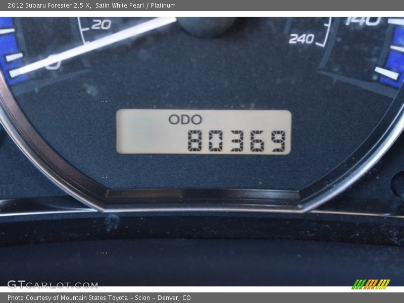 Satin White Pearl / Platinum 2012 Subaru Forester 2.5 X