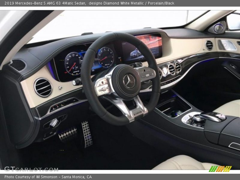 designo Diamond White Metallic / Porcelain/Black 2019 Mercedes-Benz S AMG 63 4Matic Sedan