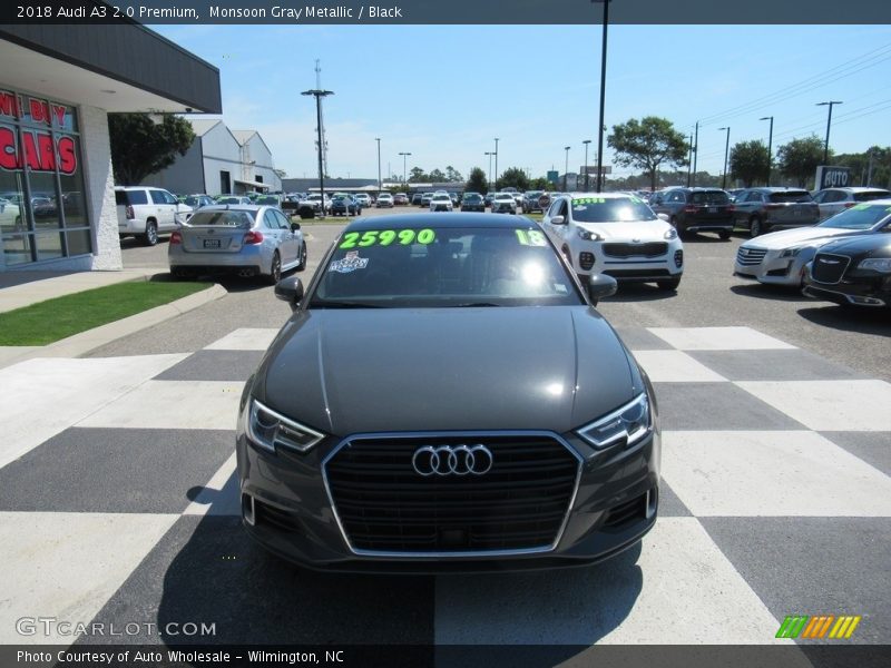 Monsoon Gray Metallic / Black 2018 Audi A3 2.0 Premium