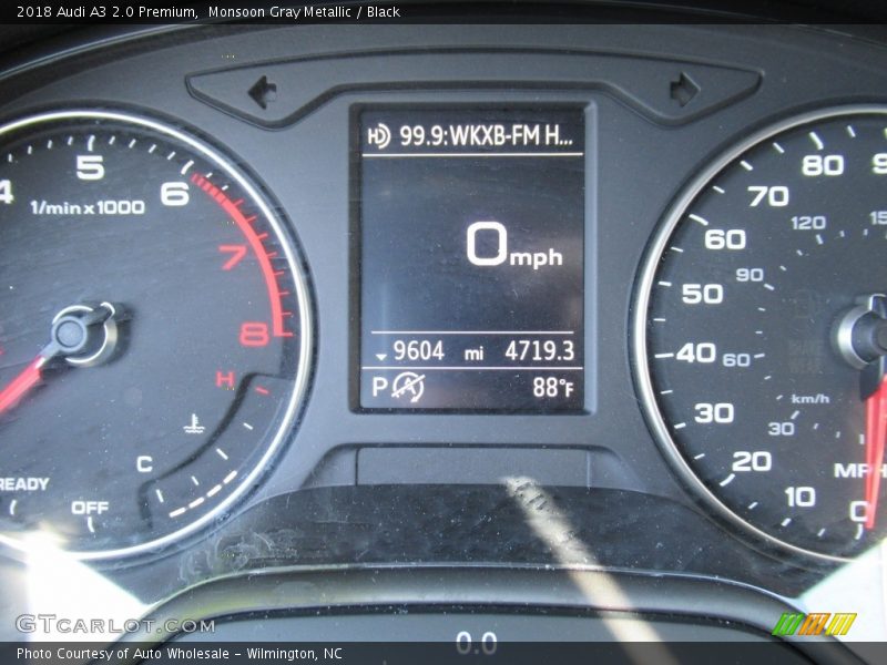 Monsoon Gray Metallic / Black 2018 Audi A3 2.0 Premium