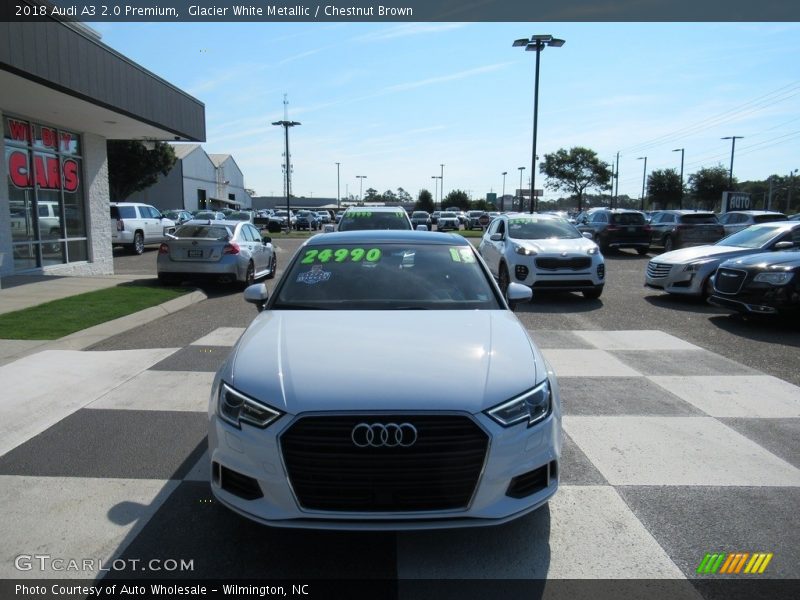 Glacier White Metallic / Chestnut Brown 2018 Audi A3 2.0 Premium