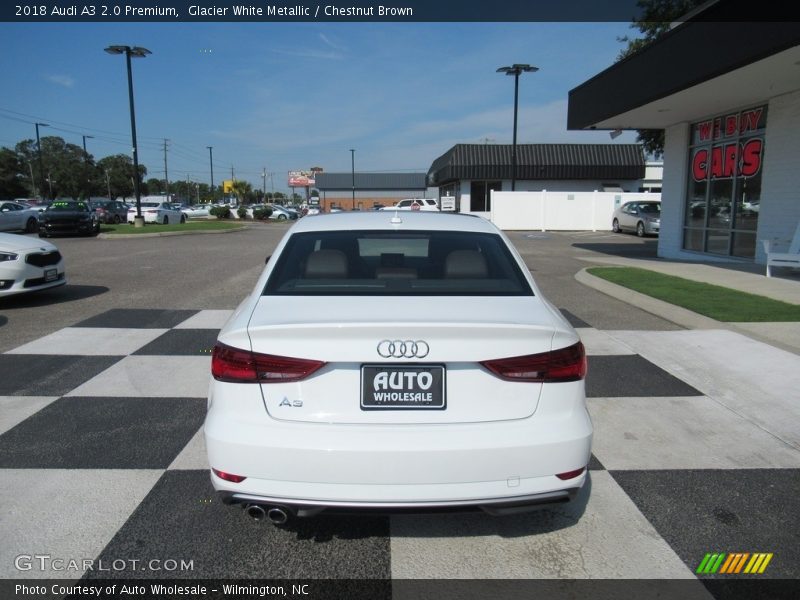 Glacier White Metallic / Chestnut Brown 2018 Audi A3 2.0 Premium