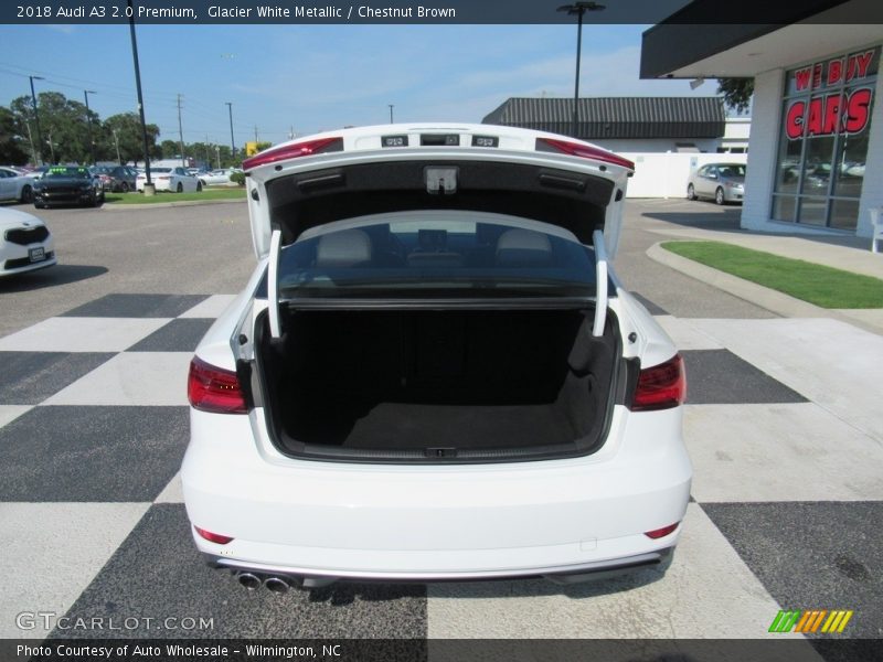 Glacier White Metallic / Chestnut Brown 2018 Audi A3 2.0 Premium