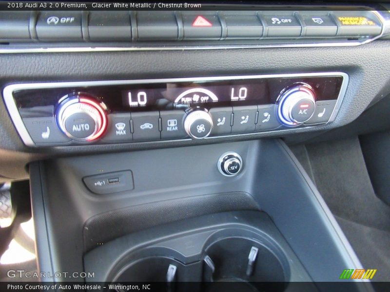Glacier White Metallic / Chestnut Brown 2018 Audi A3 2.0 Premium