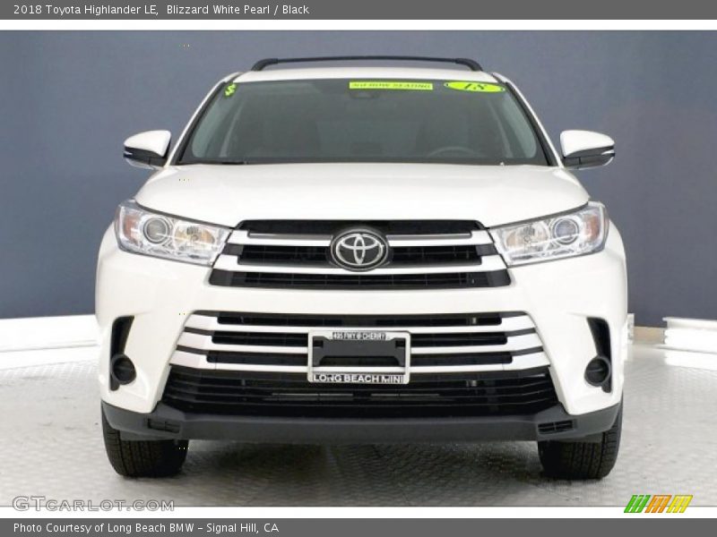 Blizzard White Pearl / Black 2018 Toyota Highlander LE