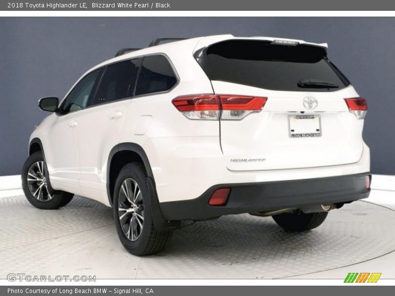 Blizzard White Pearl / Black 2018 Toyota Highlander LE