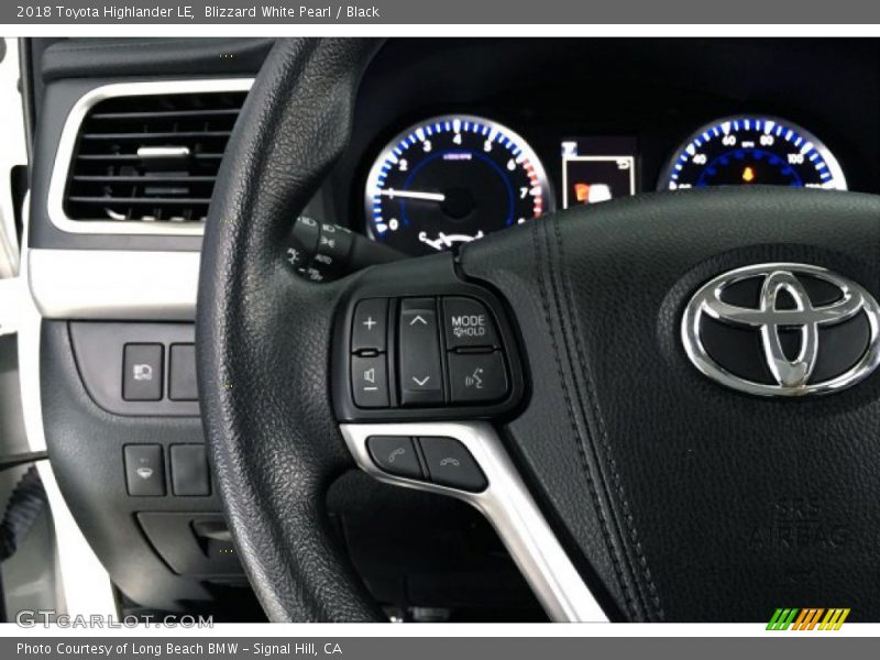 Blizzard White Pearl / Black 2018 Toyota Highlander LE