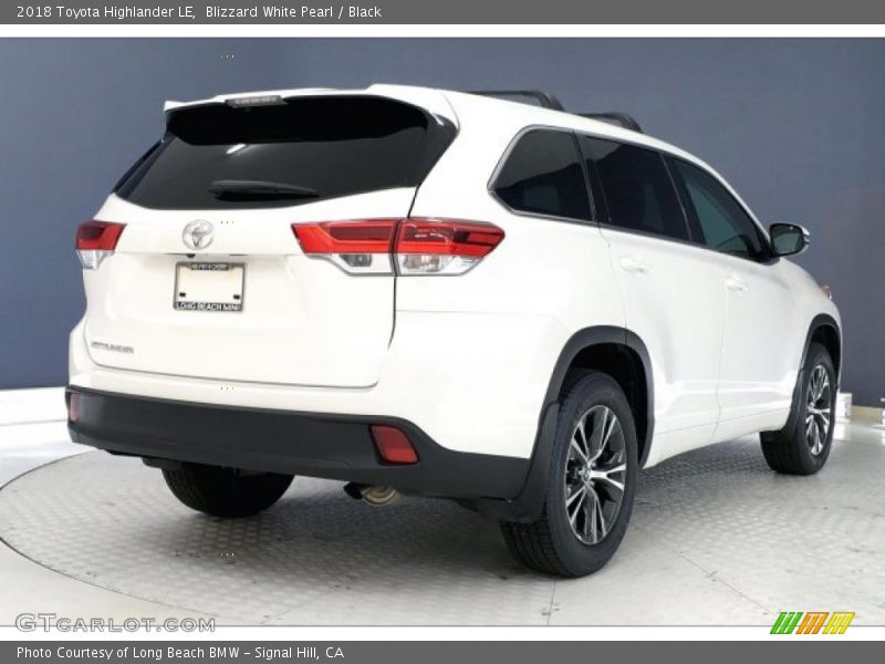 Blizzard White Pearl / Black 2018 Toyota Highlander LE
