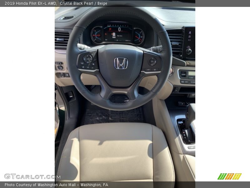 Crystal Black Pearl / Beige 2019 Honda Pilot EX-L AWD
