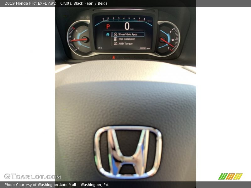 Crystal Black Pearl / Beige 2019 Honda Pilot EX-L AWD