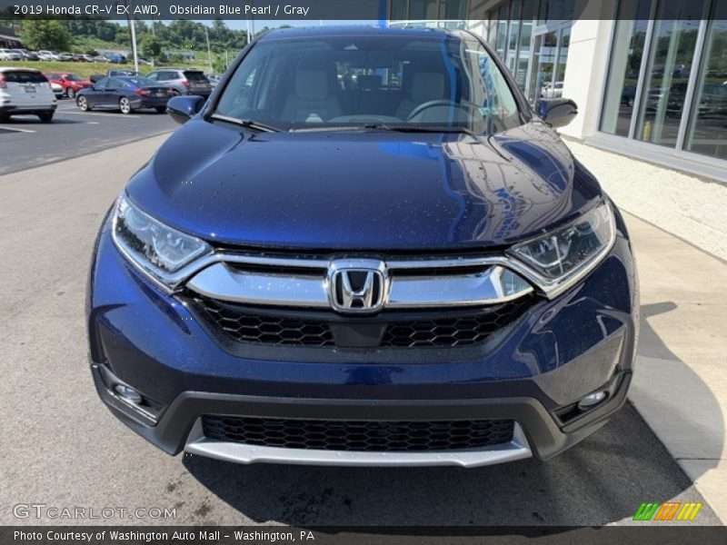 Obsidian Blue Pearl / Gray 2019 Honda CR-V EX AWD