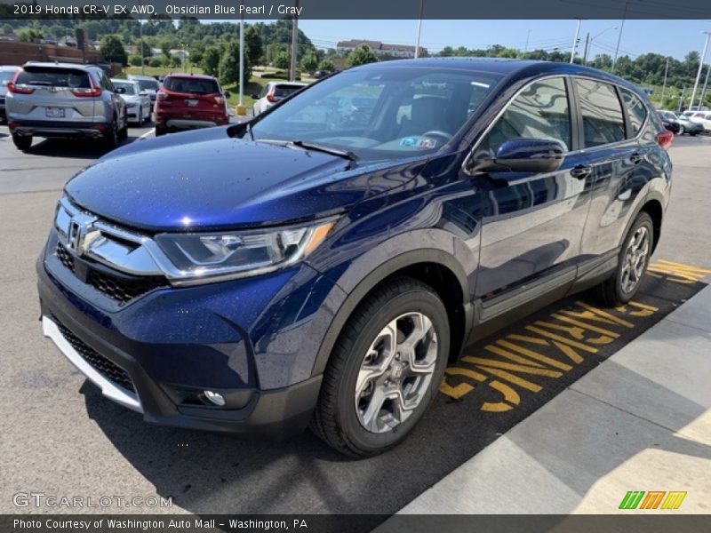 Obsidian Blue Pearl / Gray 2019 Honda CR-V EX AWD