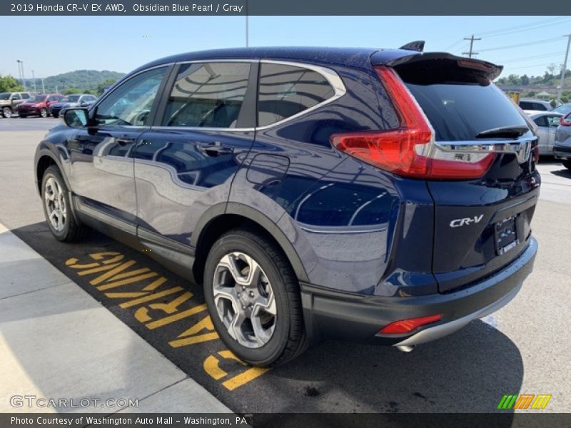 Obsidian Blue Pearl / Gray 2019 Honda CR-V EX AWD