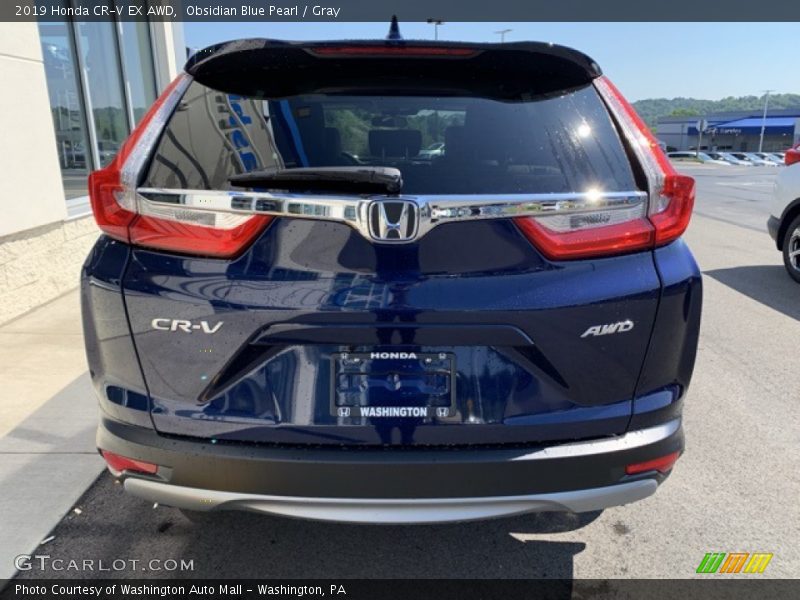 Obsidian Blue Pearl / Gray 2019 Honda CR-V EX AWD