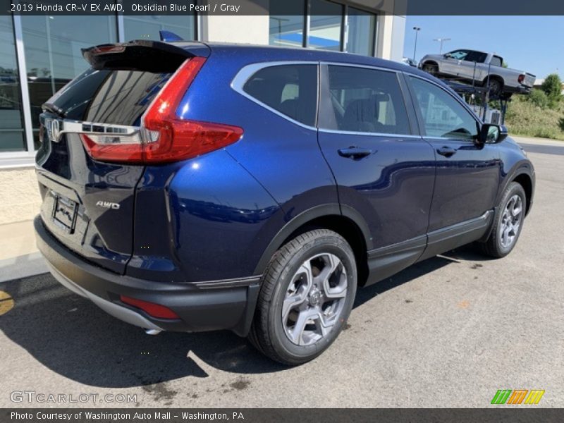 Obsidian Blue Pearl / Gray 2019 Honda CR-V EX AWD