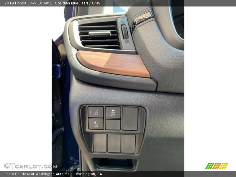 Obsidian Blue Pearl / Gray 2019 Honda CR-V EX AWD