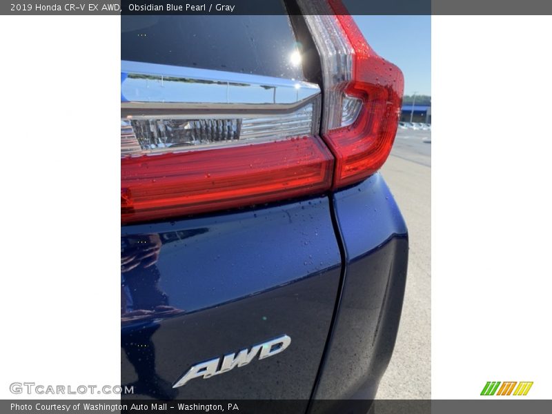 Obsidian Blue Pearl / Gray 2019 Honda CR-V EX AWD