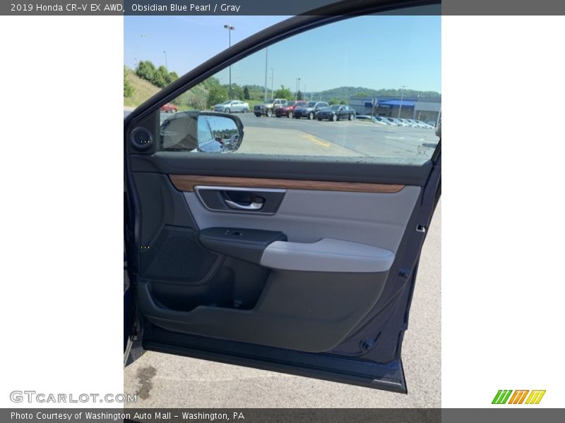 Obsidian Blue Pearl / Gray 2019 Honda CR-V EX AWD