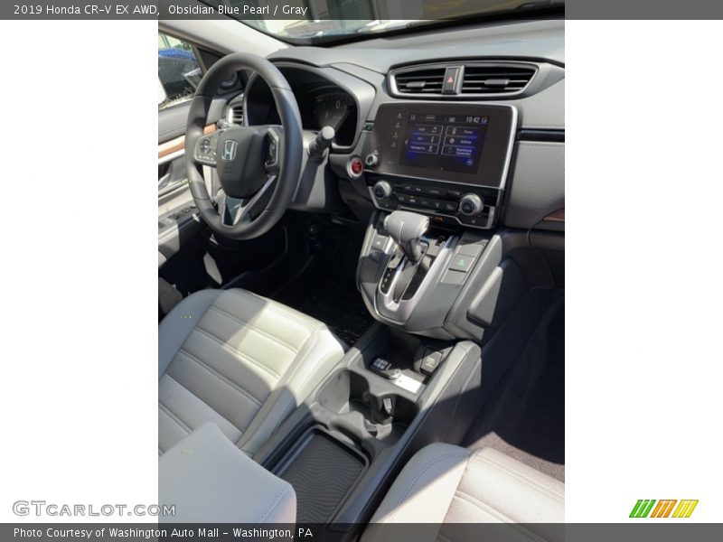 Obsidian Blue Pearl / Gray 2019 Honda CR-V EX AWD