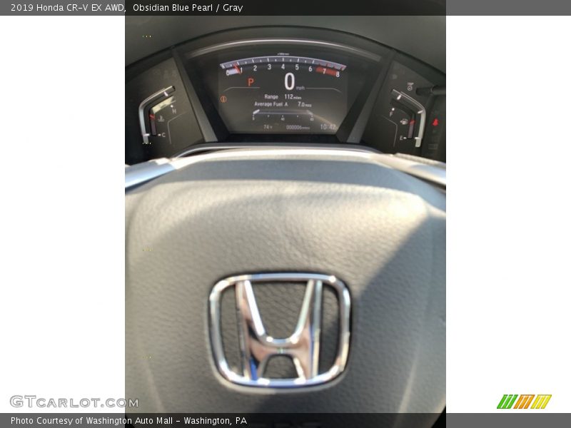 Obsidian Blue Pearl / Gray 2019 Honda CR-V EX AWD