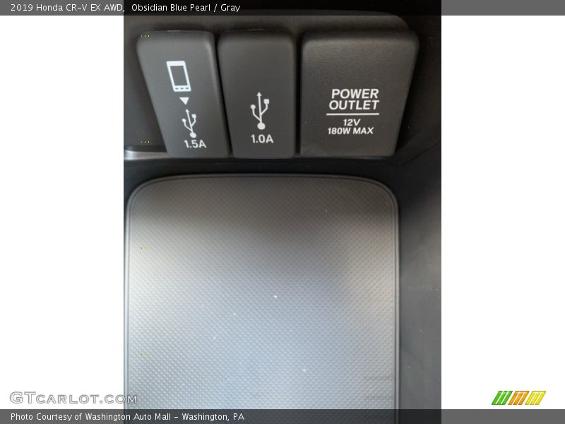 Obsidian Blue Pearl / Gray 2019 Honda CR-V EX AWD
