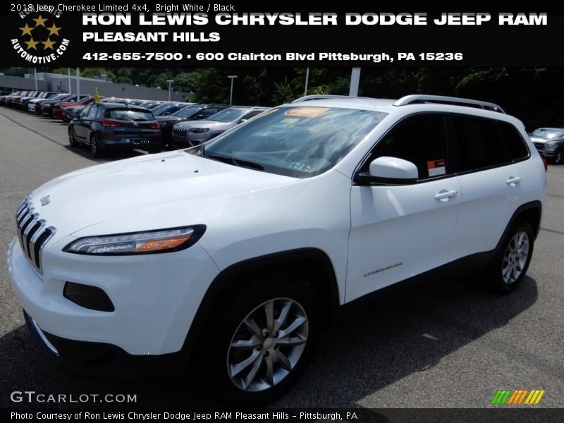 Bright White / Black 2018 Jeep Cherokee Limited 4x4
