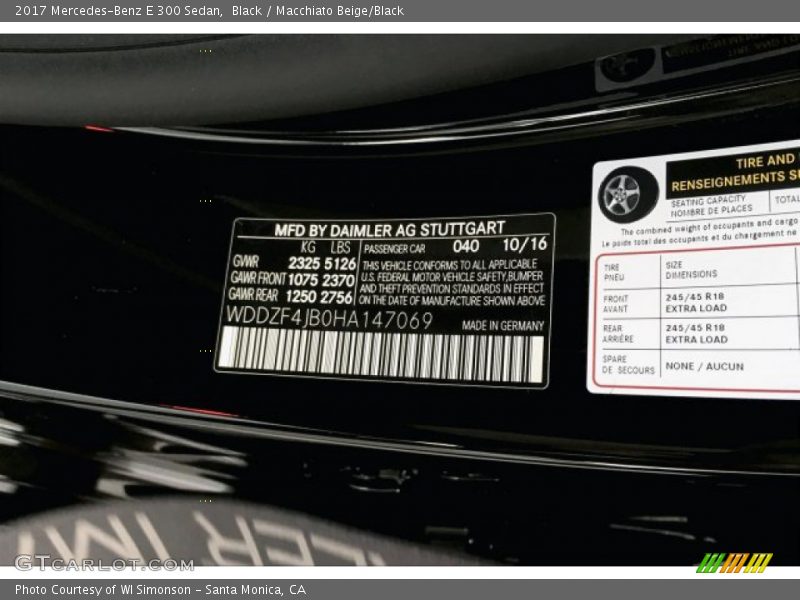 Black / Macchiato Beige/Black 2017 Mercedes-Benz E 300 Sedan