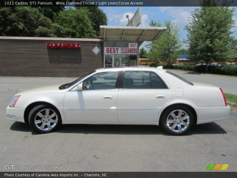 White Diamond Tricoat / Light Linen/Cocoa Accents 2011 Cadillac DTS Platinum