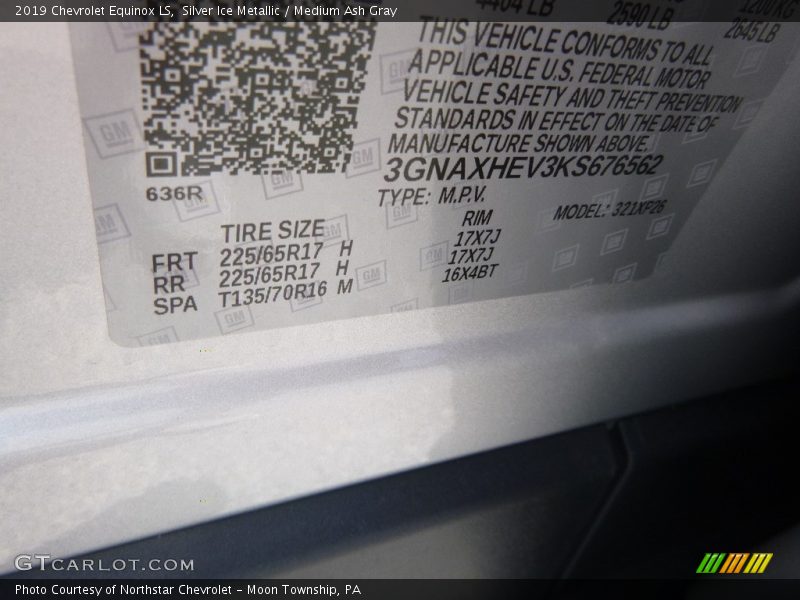 Silver Ice Metallic / Medium Ash Gray 2019 Chevrolet Equinox LS