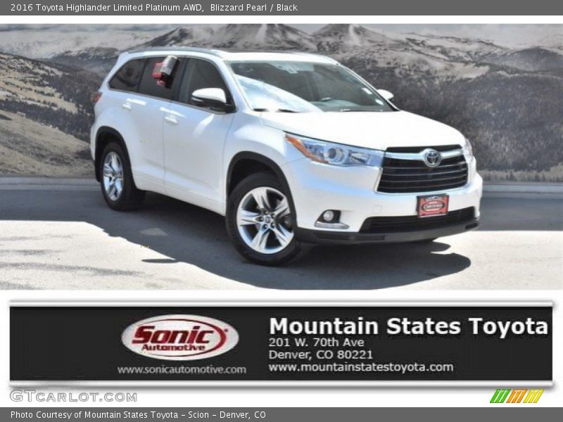 Blizzard Pearl / Black 2016 Toyota Highlander Limited Platinum AWD