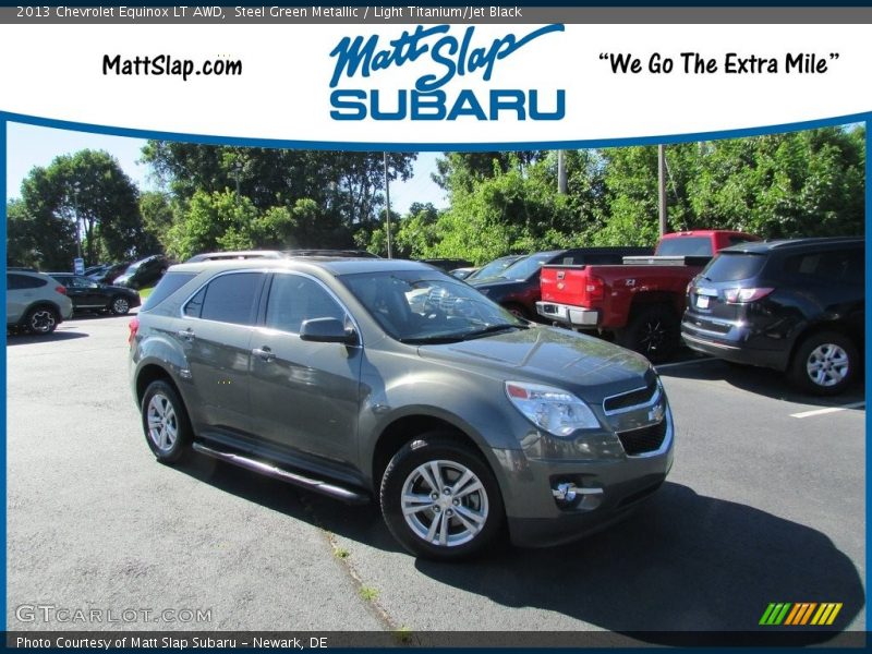 Steel Green Metallic / Light Titanium/Jet Black 2013 Chevrolet Equinox LT AWD