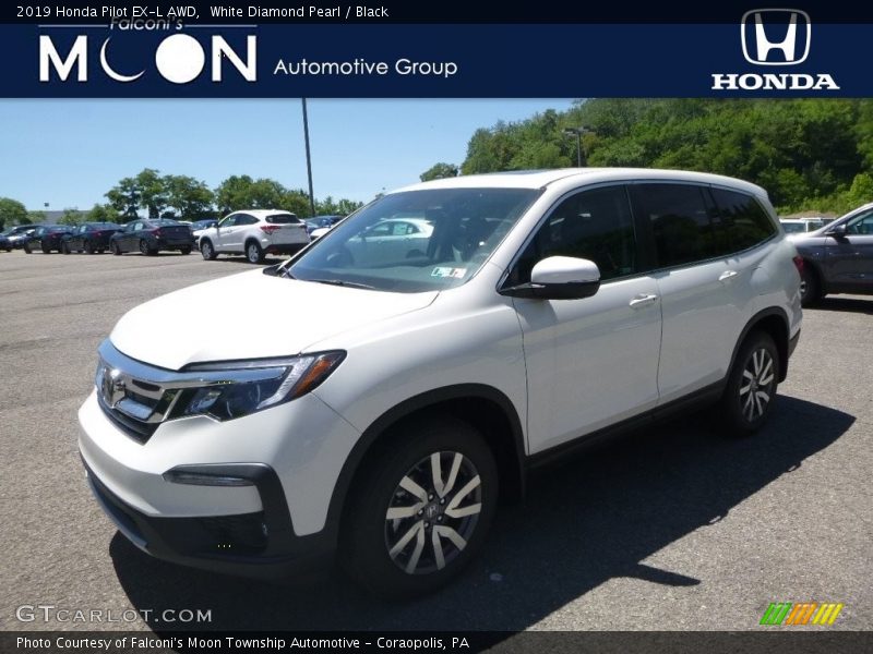 White Diamond Pearl / Black 2019 Honda Pilot EX-L AWD