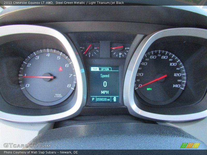 Steel Green Metallic / Light Titanium/Jet Black 2013 Chevrolet Equinox LT AWD