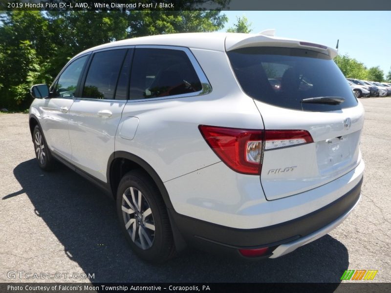 White Diamond Pearl / Black 2019 Honda Pilot EX-L AWD